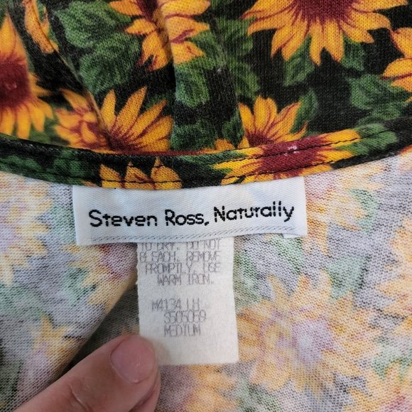 Vintage Steven Ross Naturally Cottage Core Sunflower V Neck Maxi Dress - Picture 8 of 11